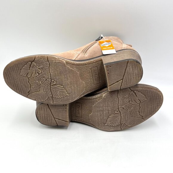 7.5AA 7.5N NARROW WIDTH Propet Light Brown Taupe Suede Leather Boots Shoes - Picture 9 of 15